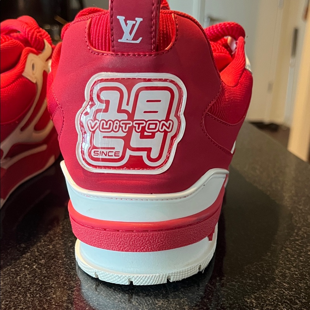 Louis Vuitton Vibrant Red and White Skate Sneakers - Picture 4 of 13